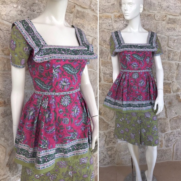 Gorgeous Rare Vintage 1950s Ruth Starling Originals Multi Floral Print Dress - Picture 2 of 15